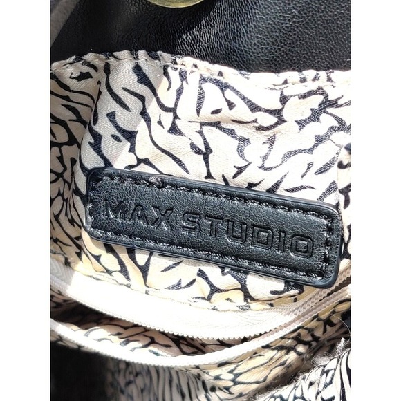 Max Studio Shoulder Bag Slouch Soft Black Hobo Style Purse, Handbag Approx 14X11 - Picture 8 of 10